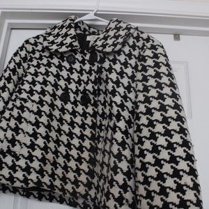 Houndstooth Black & White Crop Peacoat